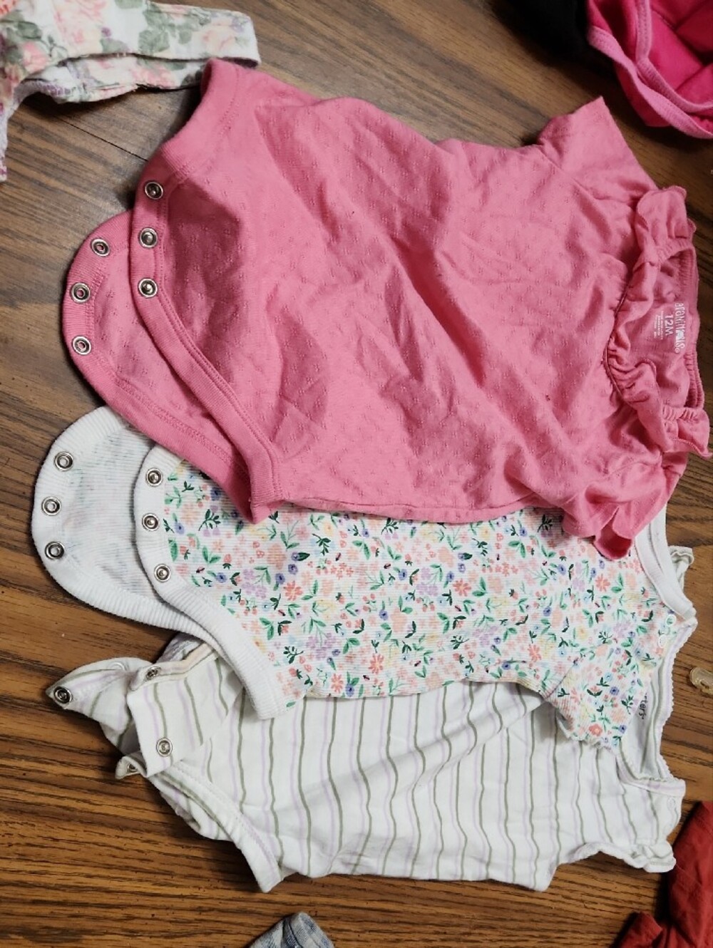 Shabby Chic Girls' Mixed Pink, Coral, Peach & Cream One-Piece Bodysuit Set - Picture 10 of 11